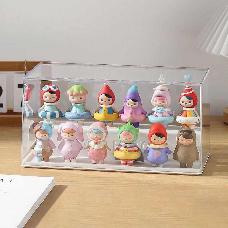 Ящик для хранения фигурок, акриловая коробка для переплета, стойка для кукол, большой прозрачный шкаф для демонстрации кукол