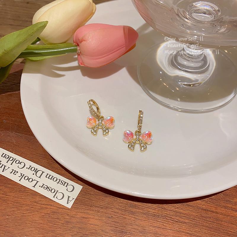 Роскошные высококачественные серьги-бантики Laser Color для женщин, игла из серебра 925 пробы с бриллиантами Super Flash