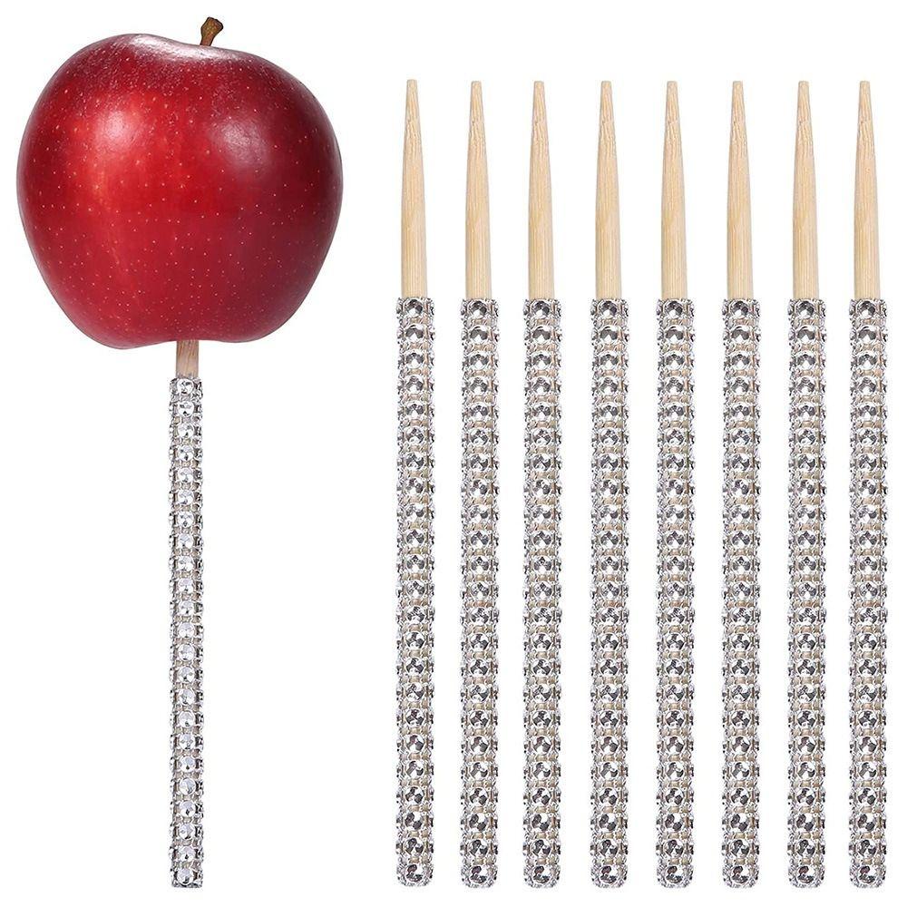 Rhinestone Crystal Fruit Skewer Sticks Bamboo Cake Chocolate Caramel Sticks Apple Sticks Christmas