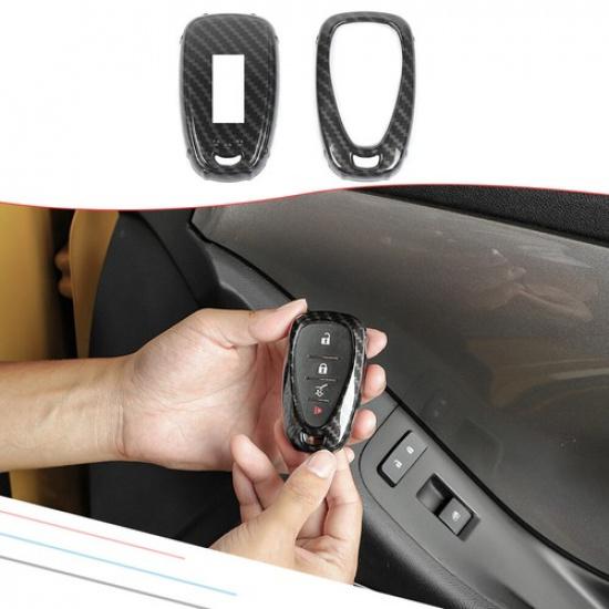 Car Carbon Fiber Key Fob Skin Cover Case Protector Shell For Chevy Camaro 10-21