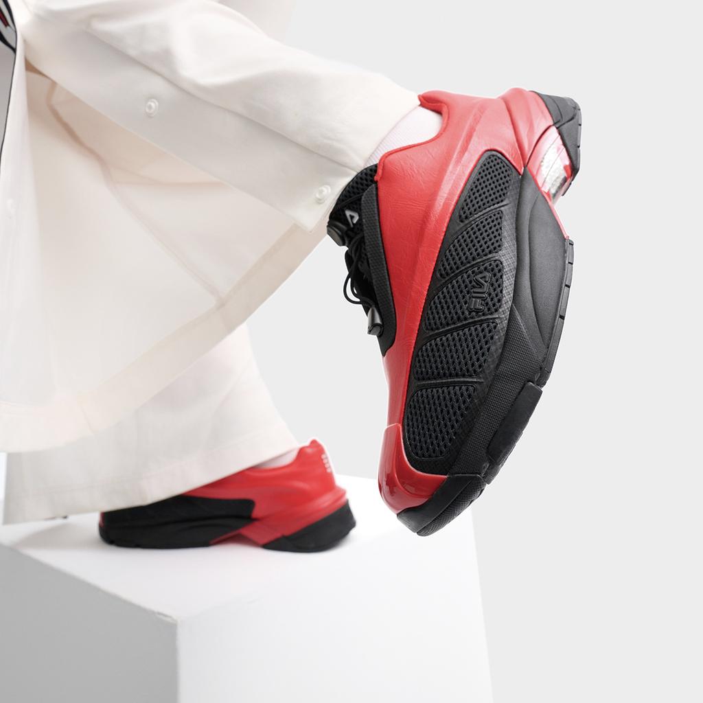 Fila Couple Matching Versatile Fashion Low-Top Casual Shoes Women Sneaker Fire-Red Black F12W431116FFB