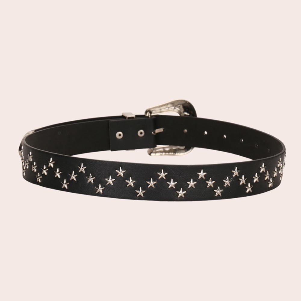 Retro Y2K Wide Belt Punk PU Leather Waistbands Fashion Star Rivet Waist Belt  Summer