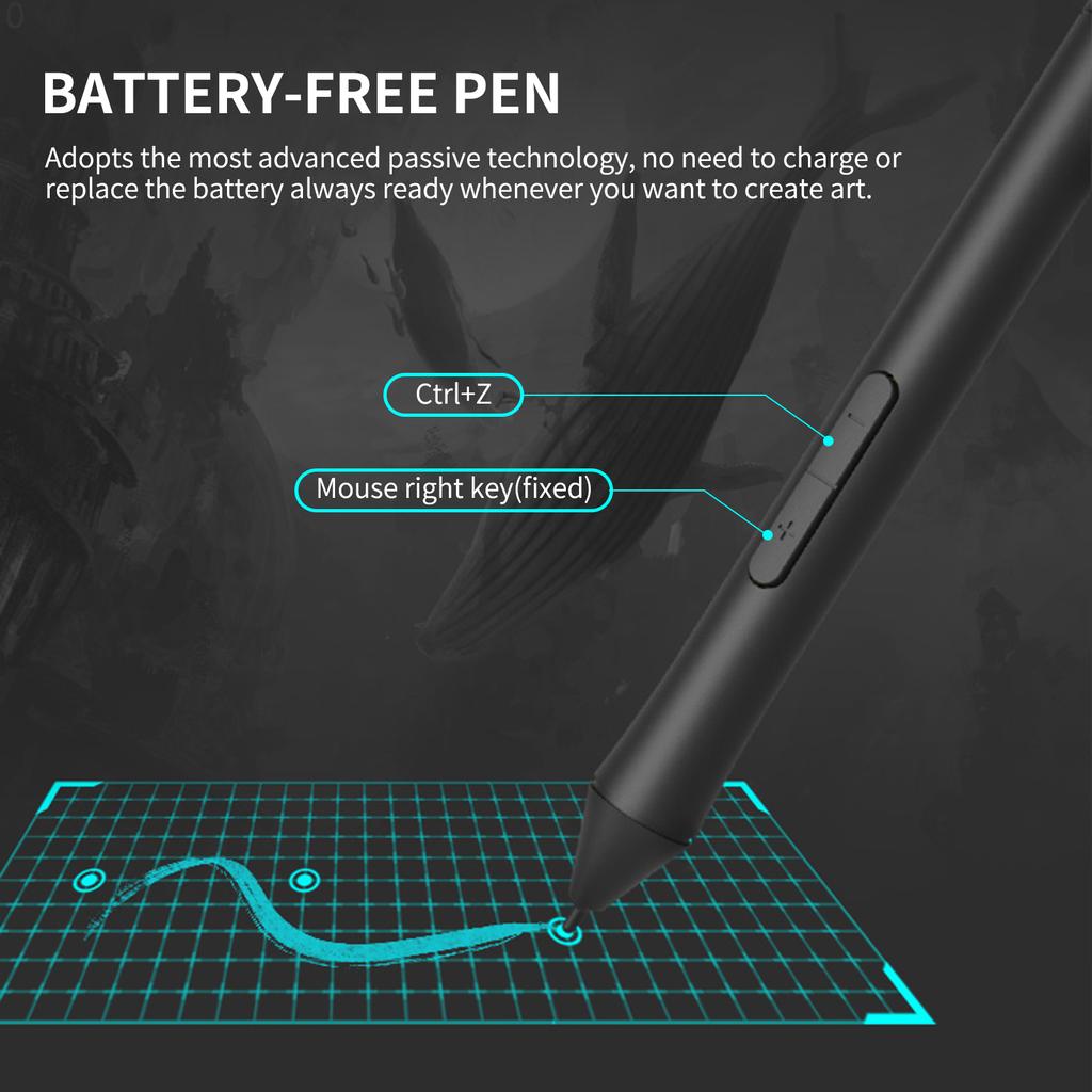 10moons G10 Цифровой графический планшет для рисования 10 x 6 дюймов Сверхлегкий художественный эскиз с