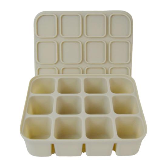 Силиконовый лоток для льда с крышкой, гибкая форма для льда без BPA на 12 кубиков, экономящая место, легко снимаемая, штабелируемая квадратная форма для льда