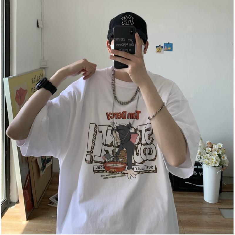 Мужские футболки с коротким рукавом с буквенным графическим принтом и половиной рукава Футболка-пуловер Повседневная футболка Мужская корейская повседневная футболка с круглым вырезом в стиле ретро