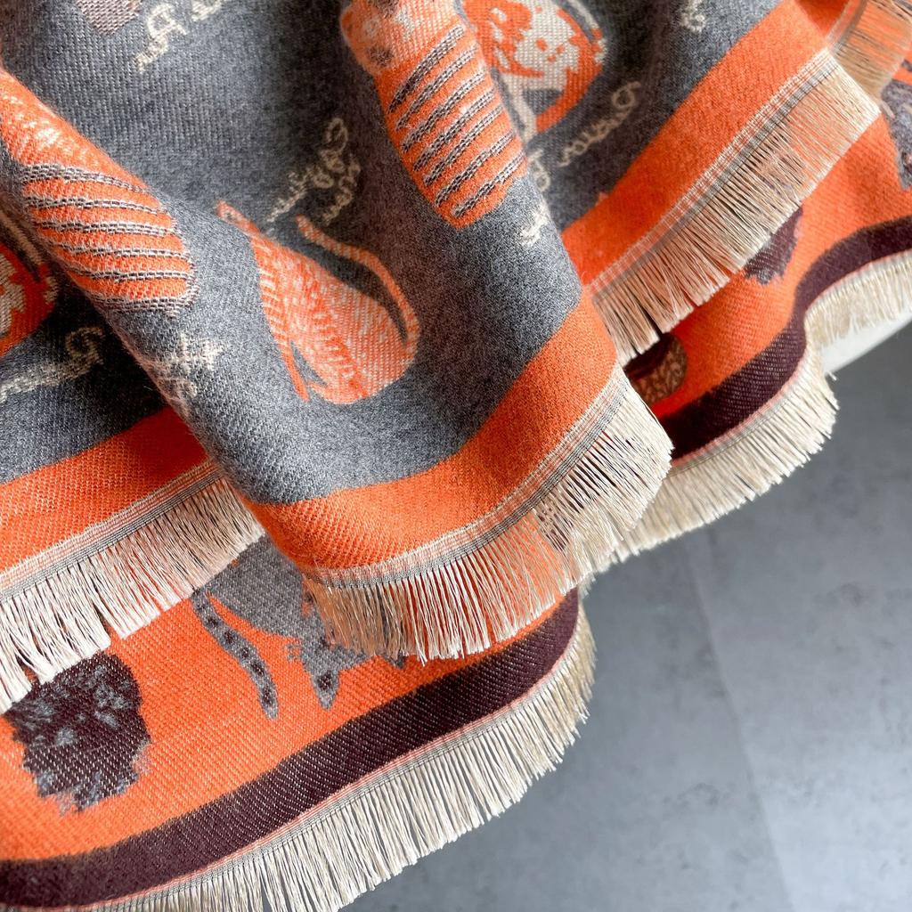 Warm Wool Scarf Women'S Winter Double-Sided Imitation Cashmere Thickened Scarf Air Conditioner Shawl Live Broadcast Explosion