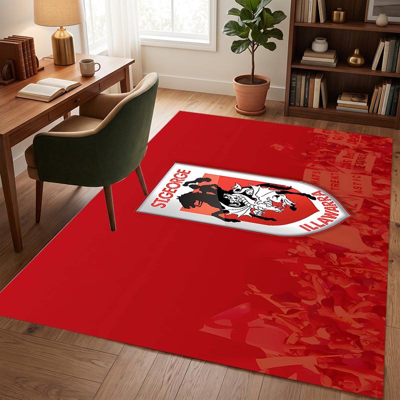 St George Illawarra Dragons (5) Office Rug Elegant Floor Rug for Office Living Room Bedroom and Indoor Home Spaces