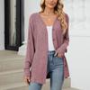 Women's Fashionable Casual Solid Color Long Sleeved Loose  Button Cardigan Jacket