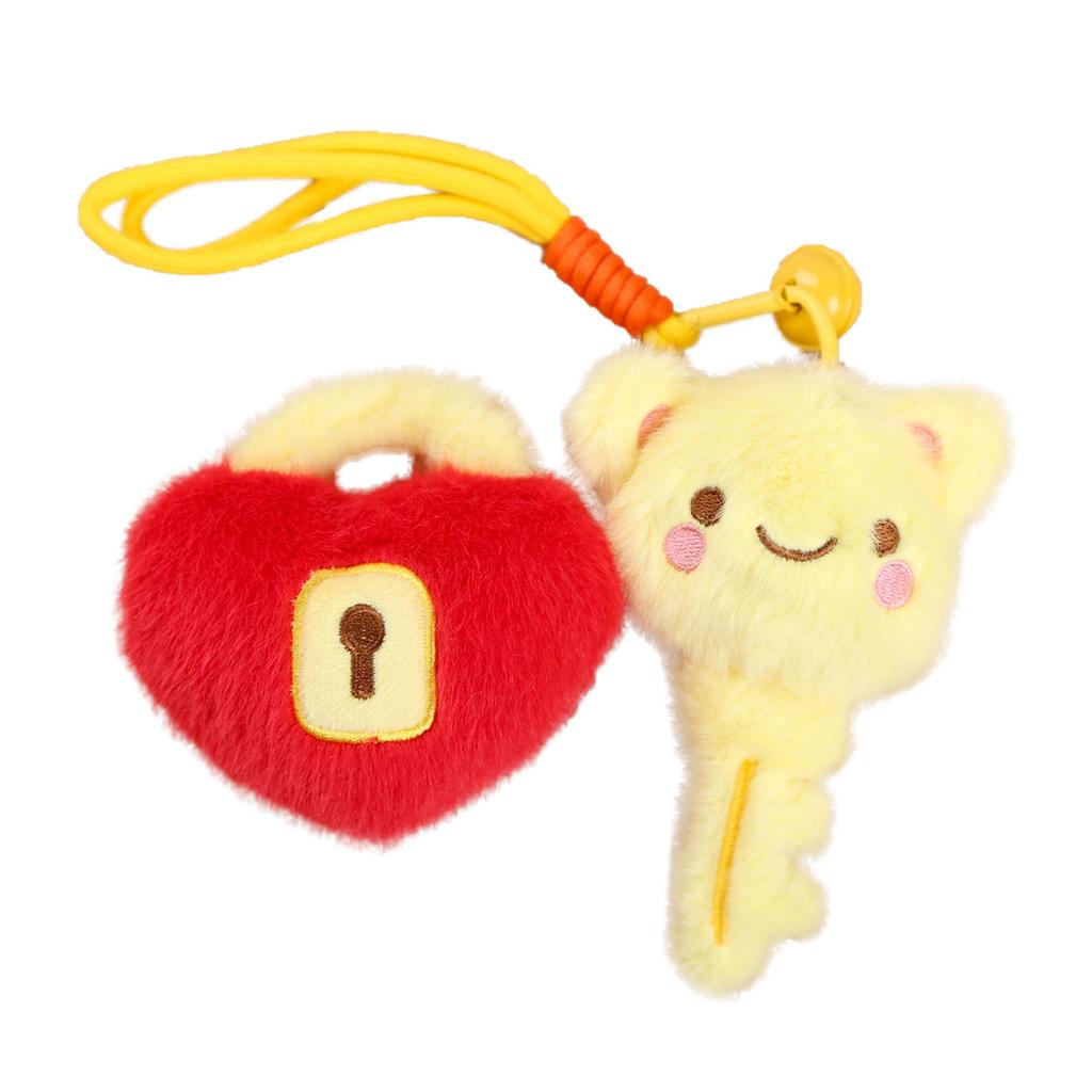 Key love lock doll pendant keychain plush toy gift girls bag pendant doll