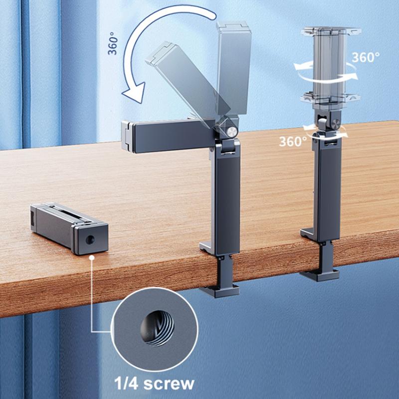 Металлический держатель для телефона с вращением на 360°, регулируемая подставка-крепление для телефона для путешествий, офиса, кухни