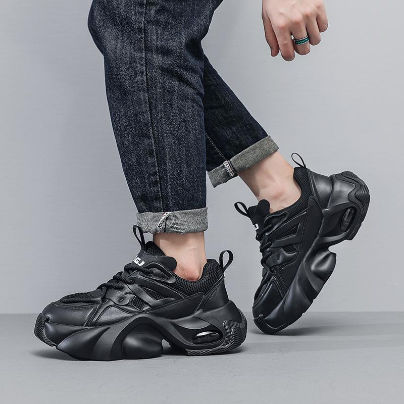 Мужская обувь увеличивающая рост, хлебные туфли, весенние новые локомотивные папины туфли, обувь на платформе, спортивная сетчатая повседневная обувь