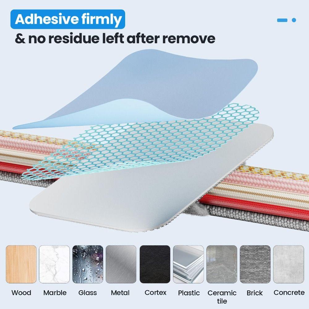 10Pcs Under Desk Cord Organizer Adjustable Data Cable Storage Space Saving Cable Organizer  Wall