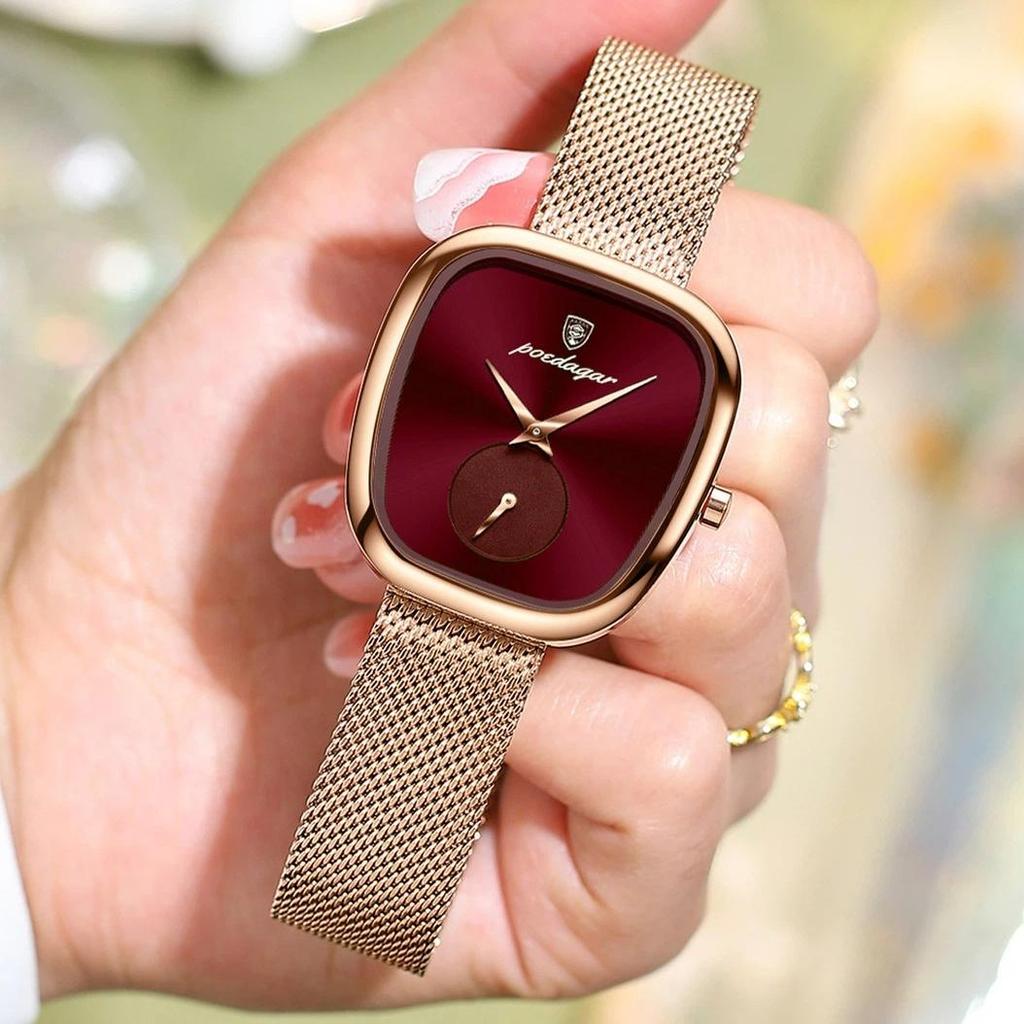 POEDAGAR Luxury Woman Watch Waterproof Stainless Steel Mesh Women's Watches Fashion Elegant Quartz Ladies Wristwatch Reloj