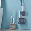 Toilet Brush with Holder Set Long Handle Silicone Toilet Cleaner Brush Wall Mounted Toilet Cleaning Brush Bathroom Accessories