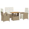 VidaXL Ensemble à Manger de Jardin avec Coussins 4 pcs, Table de Terrasse, Meubles de Patio, Mobilier d'Extérieur, Beige 3277360