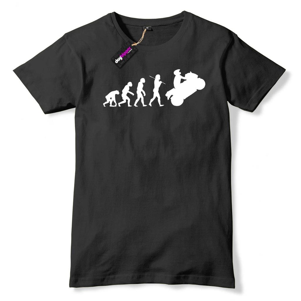 Evolution Of Motorbike Mens Kids T Shirt Motorcycle Rider Bike Biker Gift Mens Tee