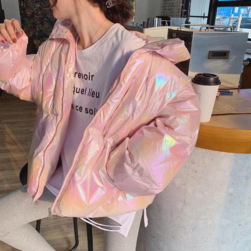 Свободные яркие женские парки, розовые и синие офисные женские модные куртки