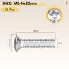 Машинные винты с круглой головкой METALLIXITY M6 x 25, крестообразный шлиц, нержавеющая сталь 304, 50 штук, для ремонта бытовой техники, деревообработки, промышленности и автомобилестроения