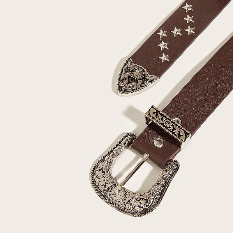 Винтажные ремни с заклепками в стиле звезд Y2K с металлической пряжкой в стиле панк-рок, готический пояс из искусственной кожи, женские и мужские джинсы, брюки, аксессуары для декора