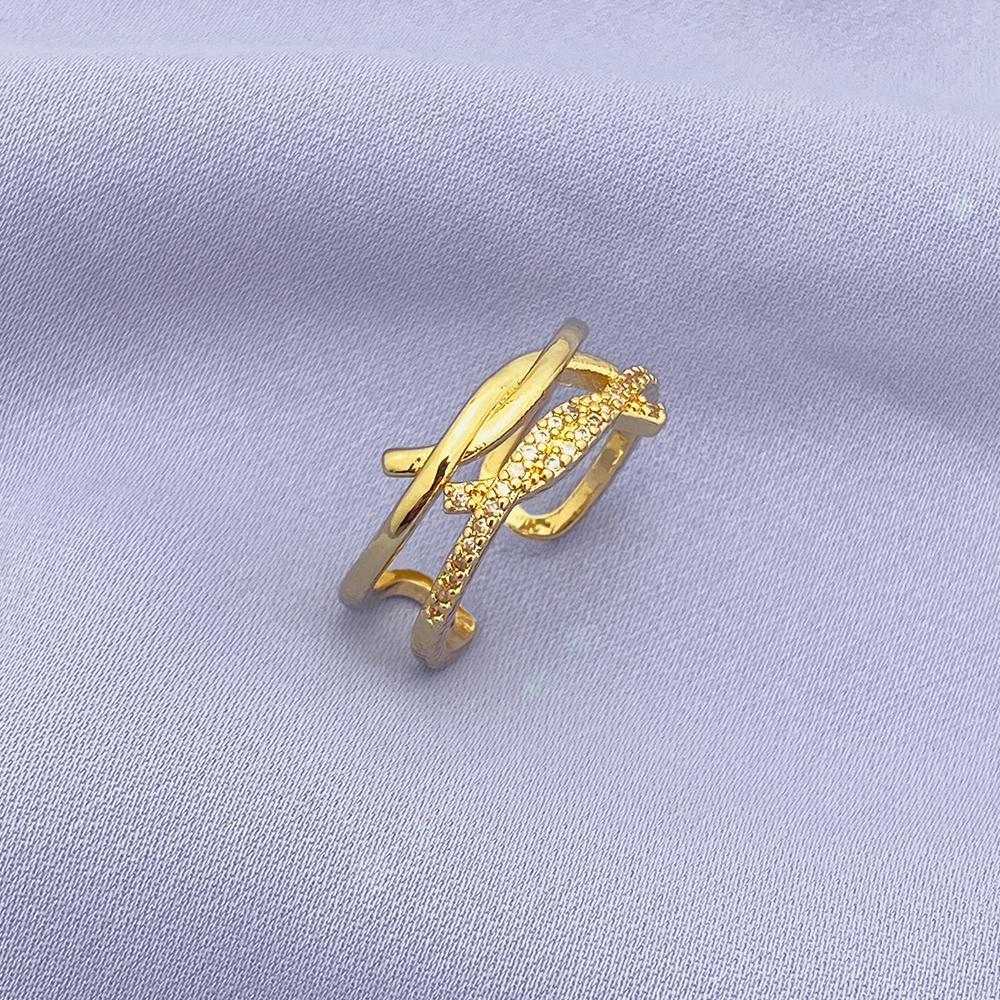 Модные геометрические кольца золотого цвета, сверкающее открытое кольцо с цирконом, эффектные ювелирные изделия для женщин