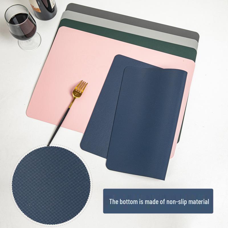 Nordic Style Non-Slip Leather Placemat - Waterproof, Oilproof, Heat-Resistant Mat