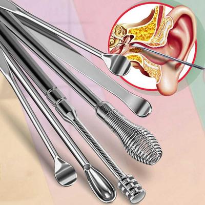 Набор для удаления ушной серы из нержавеющей стали, набор для чистки ушей, инструмент для удаления ушной серы