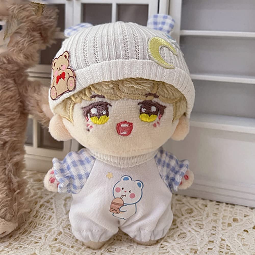 Niannyyhouse 10 см Плюшевая одежда, Свободный ползунок, Шапка с медвежьими ушками, Боди, Сменная одежда для хлопковой куклы (хаки)