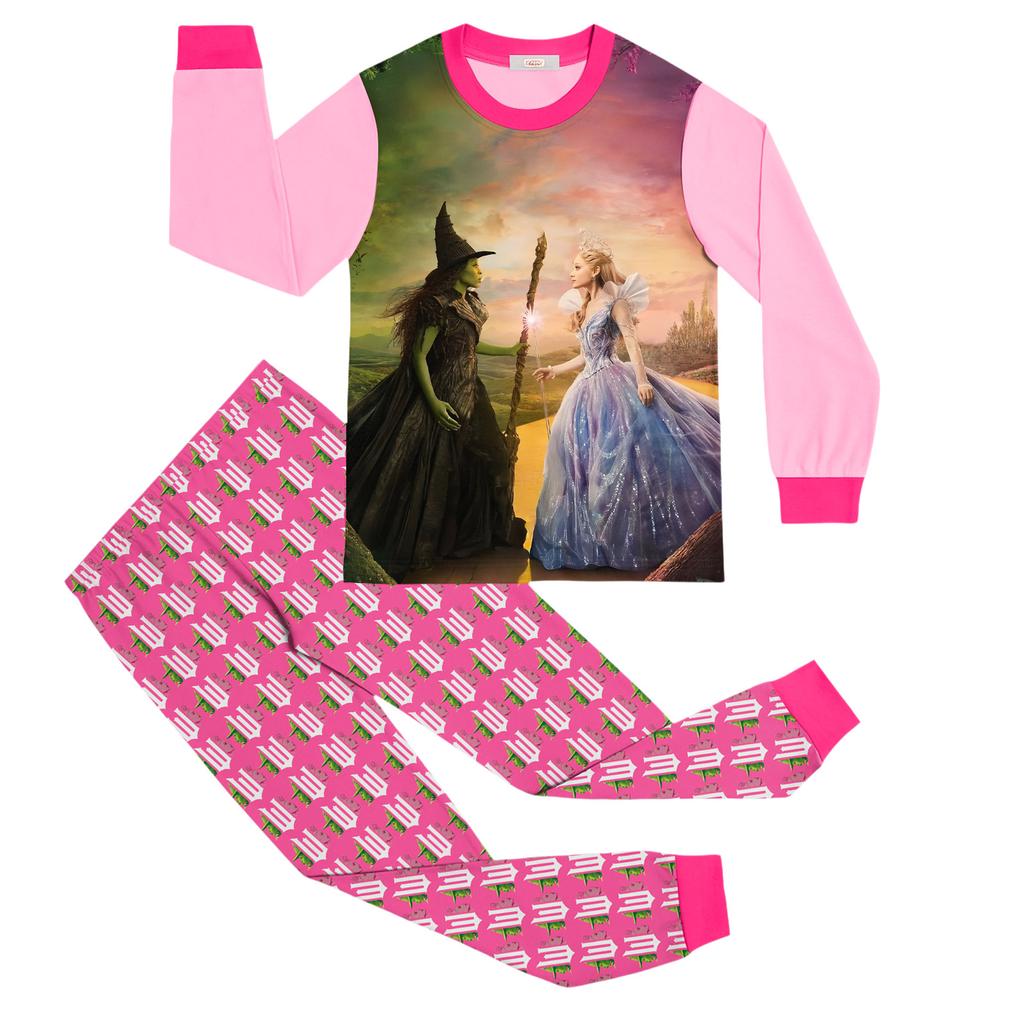 Children's Fashion Suit Skirt Round Neck Long Sleeve Top Pants