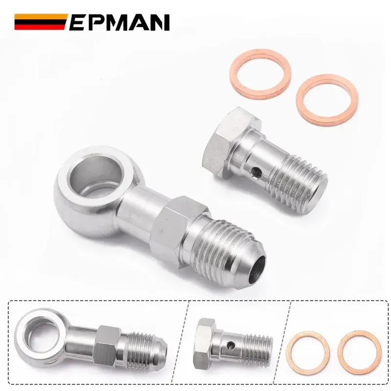 EPMAN Stainless Steel M12x1.5mm/M12x1.25mm To AN6-6 Banjo Bolts Brake Line Fittings Adapter Thread Single Banjo Bolt EPCGQ240