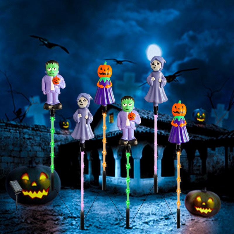 Solar LED Halloween Pumpkin Lantern for Outdoor Garden - Waterproof Decoration