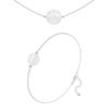 [R5979] - Handcrafted Silver Set 'Mineralia' Silvery White Jade - 10 and 8 Mm (necklace & Bracelet)