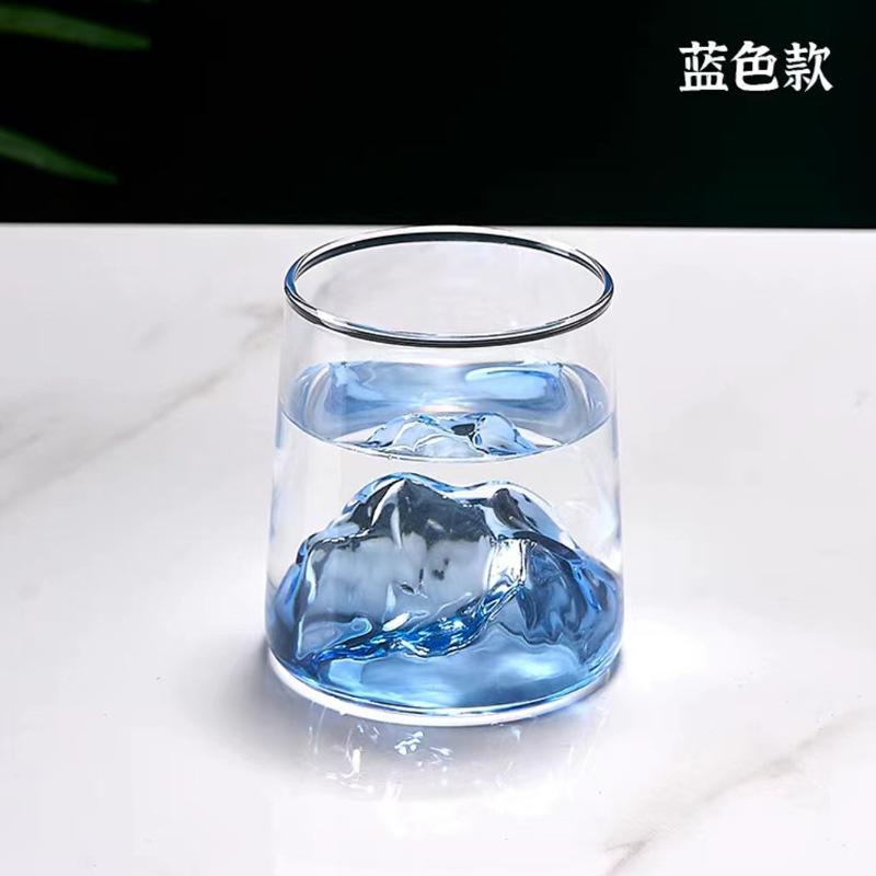 1 шт. японская креативная стеклянная чашка, красочная снежная гора, стеклянная чашка для чая, стакан для виски, стакан для воды, бокалы для вина