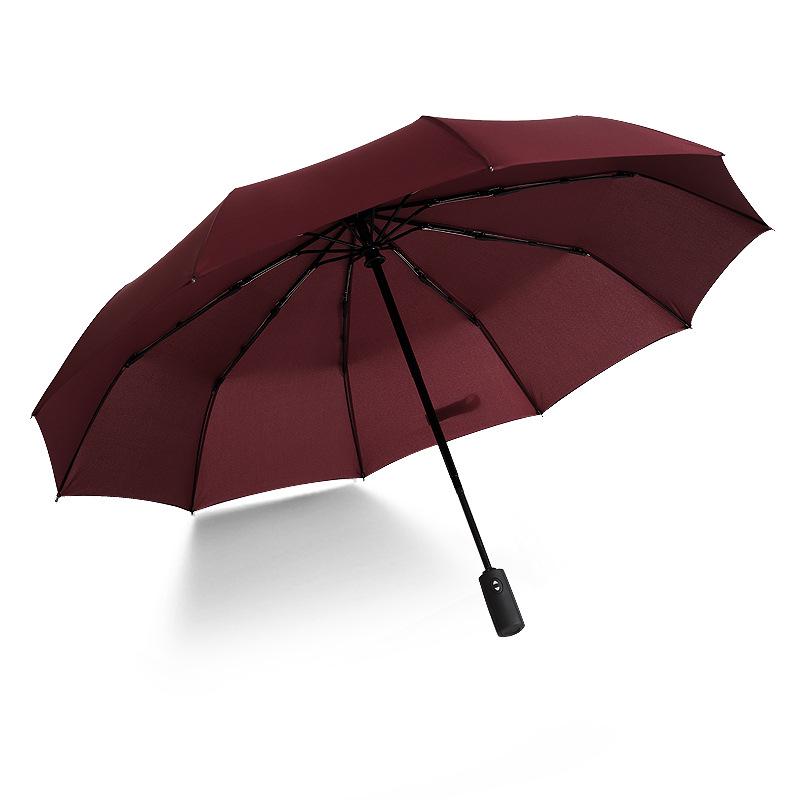 Automatic Double-layer Umbrella 10-bone Wind-resistant Three-fold Men's Umbrella Umbrella Word Plus Umbrella