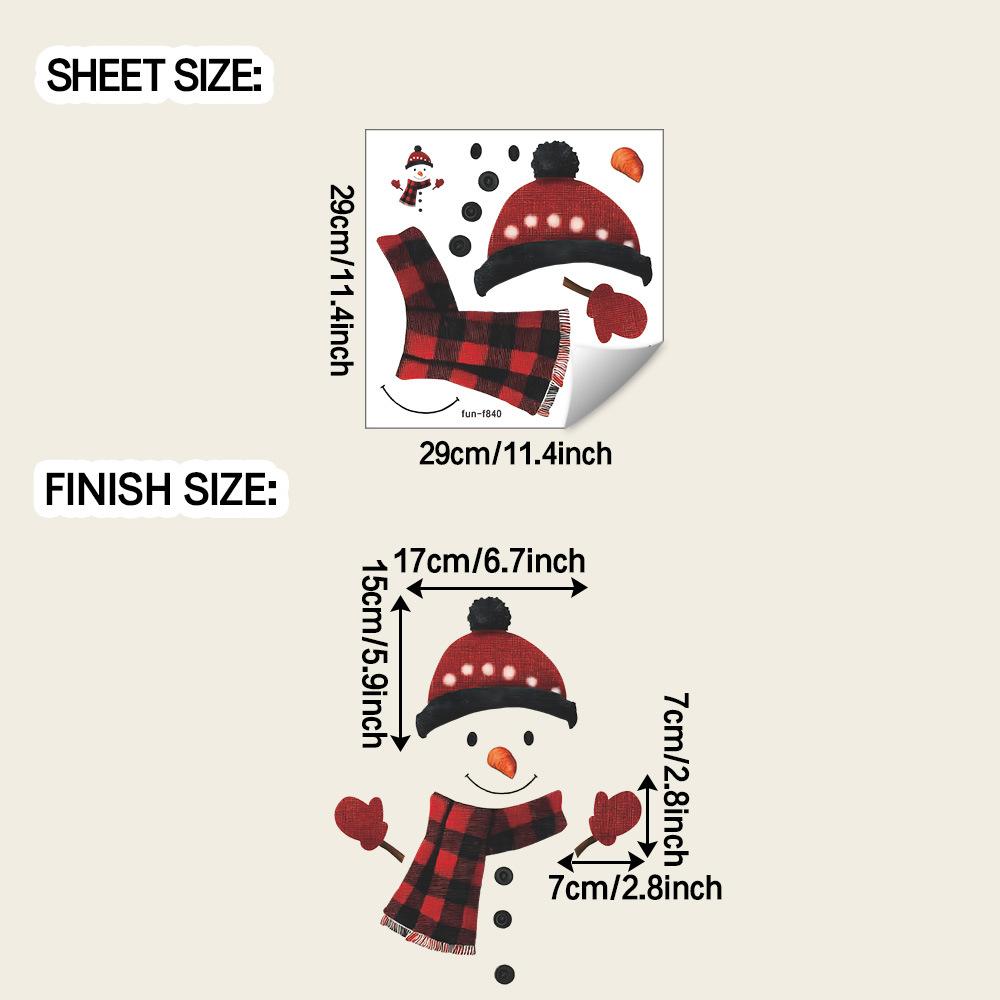 Cartoon Christmas Snowman Scarves Gloves Kitchen and Dining Room Beautification and Decoration Wall Stickers