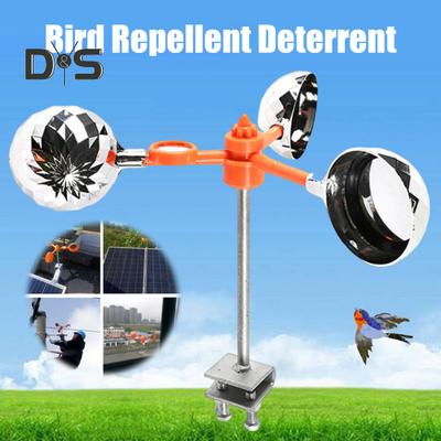Светоотражающий отпугиватель птиц Отпугиватель голубей Отпугиватель птиц с металлическим столбом Простая установка На открытом воздухе Безвредный контроль над птицами Роторный отпугиватель птиц