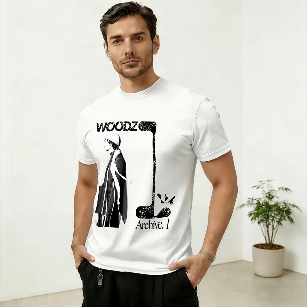 Unisex TShirt Woodz World Tour 2026 Novelty Cotton Tee Shirt Short Sleeve T Shirts Round Neck Clothing Summer
