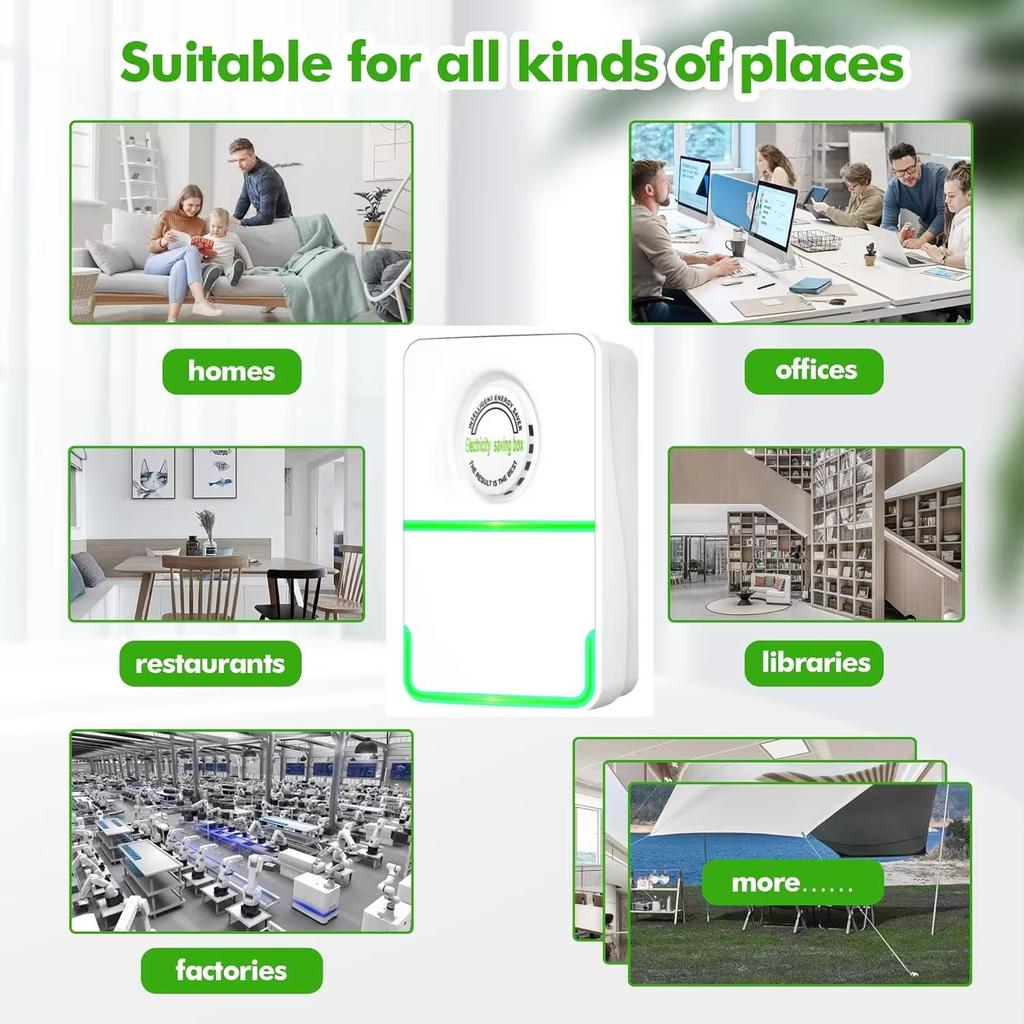 6PCS Power Saver Smart Energy Saving Box Household Voltage Stabilizer Power Factor Saver Electric Reducer Electricity Saver