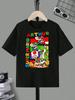 Персонализированная хлопковая футболка Super Mario 100% Мужские футболки Топ, Игровая футболка Super Mario, Футболка на день рождения Марио Топ