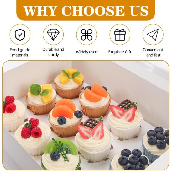 Упаковочная коробка для кексов, 6 шт., со вставкой, 12 слотов, прозрачное окно, пекарня, кексы, кексы, выпечка, десерт, бумажный контейнер, набор коробок для переноски