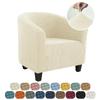 Club Arm Chair Cover Stretch Tub Chair Slipcover Solid Color Sofa Cover Polar Fleece Couch Covers for Bar Counter Living Room