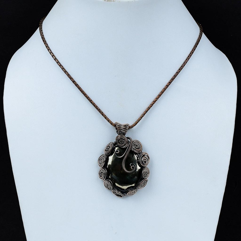 Ювелирные изделия золотого обруча медной проволоки драгоценного камня пирита апача Хандмаде привесные для подарка