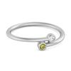Peridot Open Bezel Two-Stone Ring - Sterling Silver