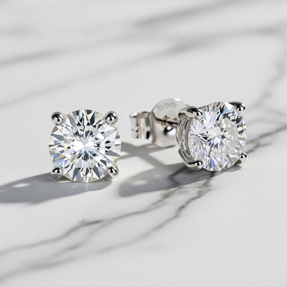 Maison De She Moissanite Wrap Earrings Diamond 4-Prong 8-Part