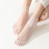 5 пар кружевных сетчатых чулок для женщин на лето, тонкие, средней высоты, однотонные, хлопковая подошва, дышащие, высокие, полые, кружевные, короткие чулки