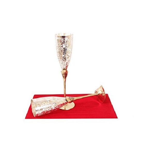 Посеребренный бокал-флейта для вина, лучший для вечеринок, подарок на Дивали, 100 мл каждый, набор из 2 штук