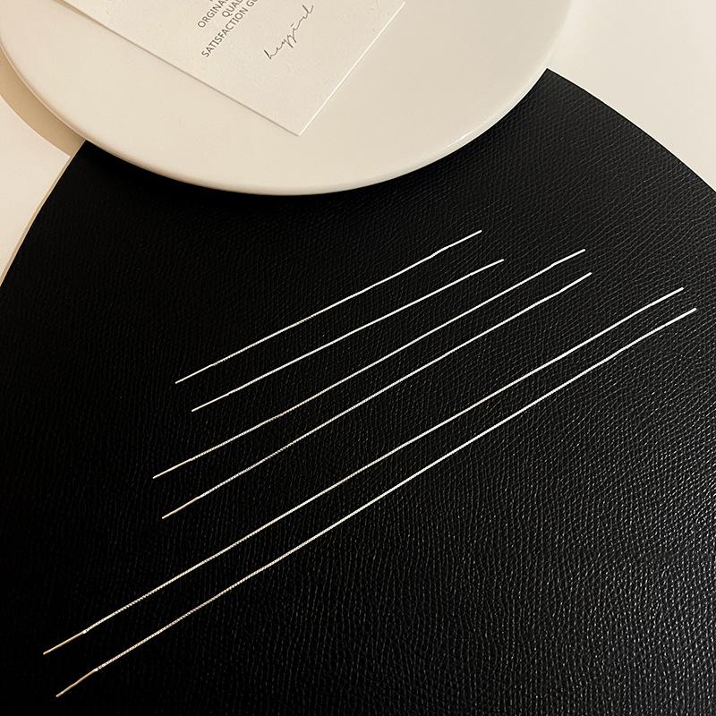 Trend S925 Silver Needle Long Earrings Wire Tassel Chain   Drop Earring Women's Ear Line Straight Hanging Earings Jewelry Gifts