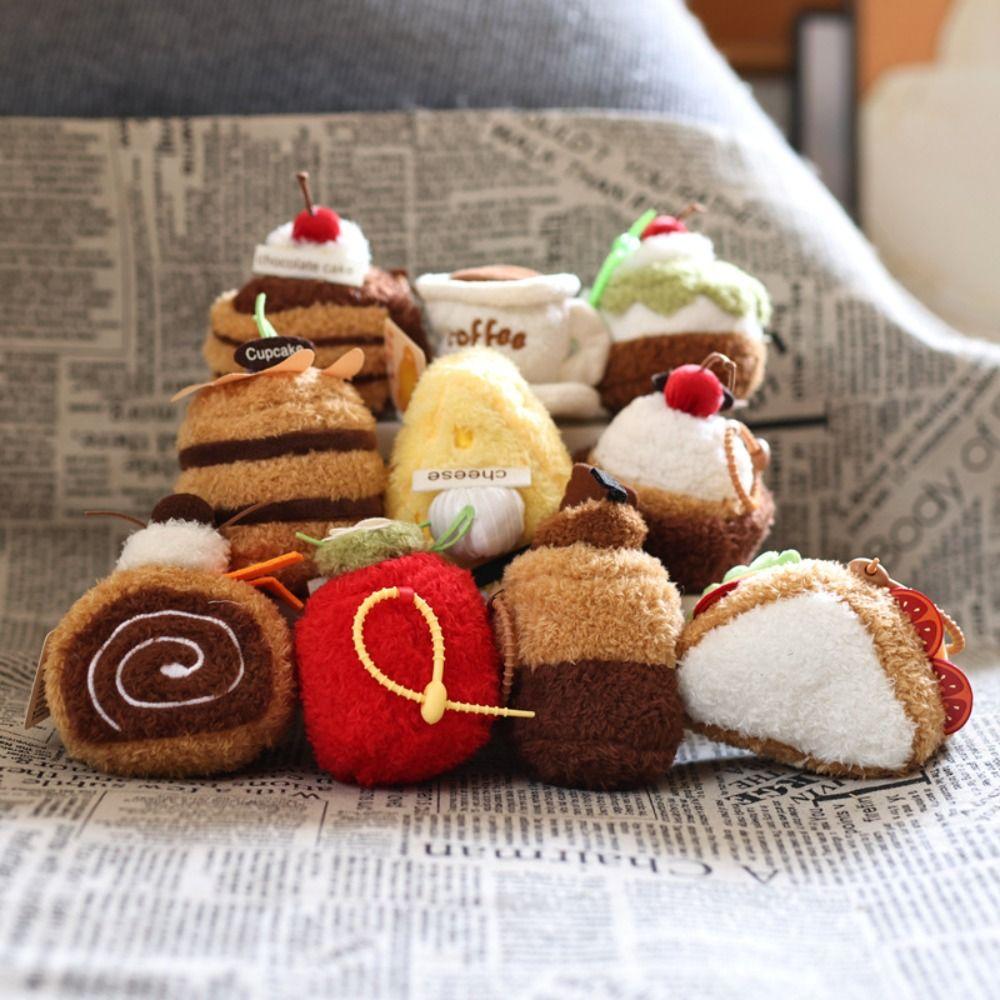Cookie Cupcake Sandwich Cheese Doll Afternoon Tea Series Dessert Plush Keychain Jewelry Gfit