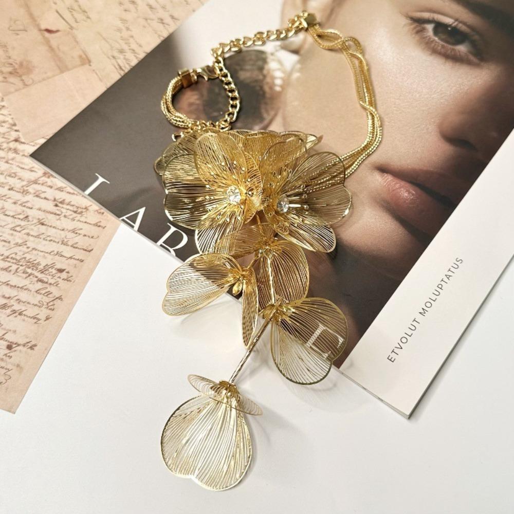 Роскошные ожерелья с цветочной бахромой, темпераментная длинная цепочка-кисточка до ключицы, свадебные украшения