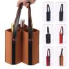 Champagne Beer Beverage Double Bottle Red Wine Gift Bag Felt Handle Pouches With Partition Handle Packaging Fall Prevention Bag