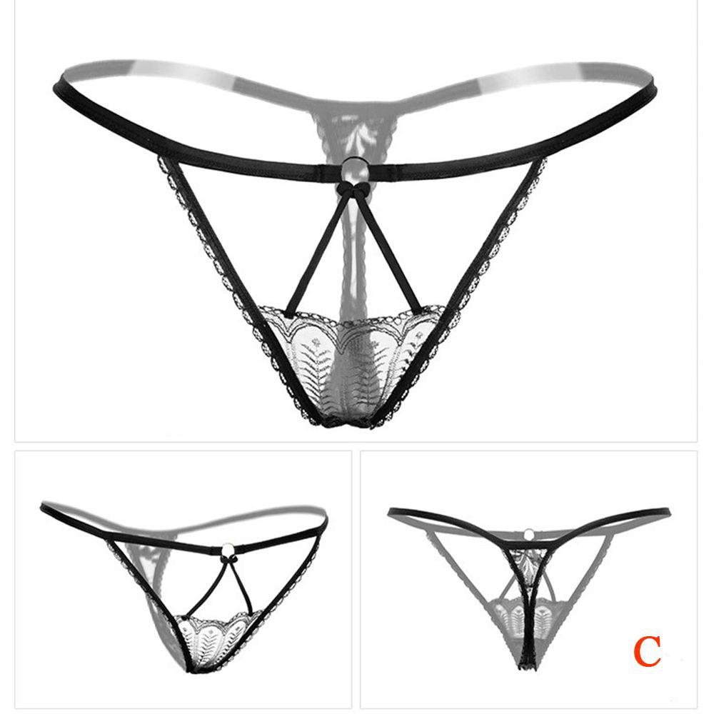 Hot Young Girls Thong Embroidery Lace Hollow Massage Panties Underwear T-back Panties Lingerie